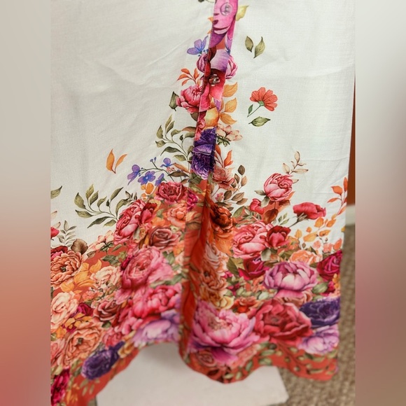 MaiNSTriP Floral Long Sleeve Maxi Dress with Belt Size Large. E88 - Picture 11 of 17